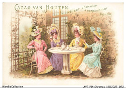 Delcampe - AYRP14-0990-CHROMOS - Cacao Van Houten - Femme A Table - Van Houten