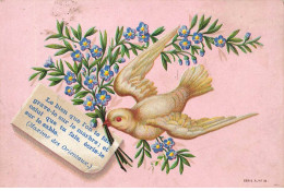 Delcampe - CHROMO #CL30984 NOTRE DAME D AIGUEBELLE CHOCOLAT OISEAU COLOMBE BRANCHE FLEURIE BOULET PARIS - Aiguebelle