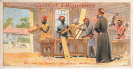 Delcampe - CHROMO #CL30988 CHOCOLAT D AIGUEBELLE PRETRE MISSIONNAIRE SOUDAN ATELIER MENUISERIE - Aiguebelle