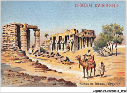 Delcampe - AQ#BFP3-CHROMOS-0894 - CHOCOLAT D'AIGUEBELLE - Le Ramasseum - Ruines De Thèbes - Egypte - Aiguebelle