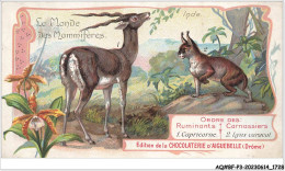Delcampe - AQ#BFP3-CHROMOS-0862 - CHOCOLAT D'AIGUEBELLE - Le Monde Des Mammifères - Capricorne - Lynx Caracal - Aiguebelle