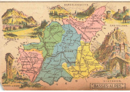 Delcampe - CHROMOS AO#AL00038 CACAO D AIGUEBELLE CARTE GEOGRAPHIQUE DU DEPARTEMENT DES BASSES ALPES PROVENCE - Aiguebelle