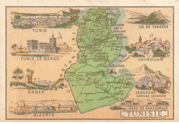 Delcampe - CHROMOS AO#AL00040 CACAO D AIGUEBELLE CARTE GEOGRAPHIQUE DE TUNISIE - Aiguebelle
