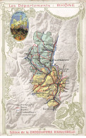 Delcampe - CHROMOS AG#MK987 LES DEPARTEMENTS RHONE LYONNAIS BEAUJOLAIS PLAN CHOCOLATERIE D AIGUEBELLE - Aiguebelle