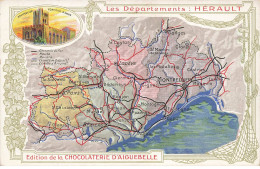 Delcampe - CHROMOS AG#MK958 LES DEPARTEMENTS HERAULT LANGUEDOC PLAN CHOCOLATERIE D AIGUEBELLE - Aiguebelle