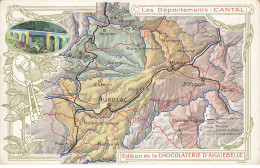 Delcampe - CHROMOS AG#MK997 LES DEPARTEMENTS CANTAL AUVERGNE PLAN CHOCOLATERIE D AIGUEBELLE - Aiguebelle