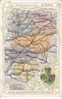 Delcampe - CHROMOS AG#MK993 LES DEPARTEMENTS L AISNE ILE DE FRANCE PLAN CHOCOLATERIE D AIGUEBELLE - Aiguebelle