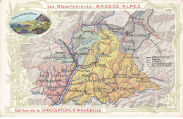 Delcampe - CHROMOS AG#MK994 LES DEPARTEMENTS BASSES ALPES PROVENCE PLAN CHOCOLATERIE D AIGUEBELLE - Aiguebelle