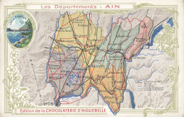 Delcampe - CHROMOS AG#MK992 LES DEPARTEMENTS L AIN BOURGOGNE PLAN CHOCOLATERIE D AIGUEBELLE - Aiguebelle