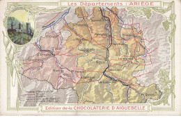 Delcampe - CHROMOS AG#MK995 LES DEPARTEMENTS L ARIEGE PLAN CHOCOLATERIE D AIGUEBELLE - Aiguebelle