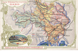 Delcampe - CHROMOS AG#MK973 LES DEPARTEMENTS GARD LANGUEDOC PLAN CHOCOLATERIE D AIGUEBELLE - Aiguebelle