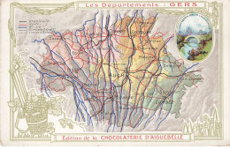 Delcampe - CHROMOS AG#MK974 LES DEPARTEMENTS GERS GASCOGNE PLAN CHOCOLATERIE D AIGUEBELLE - Aiguebelle
