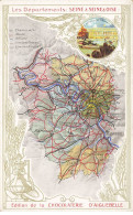 Delcampe - CHROMOS AG#MK991 LES DEPARTEMENTS LA SEINE ET SEINE ET OISE ILE DE FRANCE PLAN CHOCOLATERIE D AIGUEBELLE - Aiguebelle