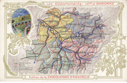 Delcampe - CHROMOS AG#MK971 LES DEPARTEMENTS LOT ET GARONNE GUYENNE PLAN CHOCOLATERIE D AIGUEBELLE - Aiguebelle