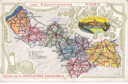 Delcampe - CHROMOS AG#MK983 LES DEPARTEMENTS NORD LA FLANDRE LE HAINAUT PLAN CHOCOLATERIE D AIGUEBELLE - Aiguebelle
