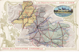 Delcampe - CHROMOS AG#MK969 LES DEPARTEMENTS LOIR ET CHER ORLEANAIS PLAN CHOCOLATERIE D AIGUEBELLE - Aiguebelle