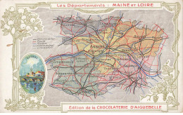 Delcampe - CHROMOS AG#MK980 LES DEPARTEMENTS MAINE ET LOIRE ANJOU PLAN CHOCOLATERIE D AIGUEBELLE - Aiguebelle