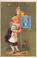 Delcampe - CHROMO #CL30968 H.COQUINET JEUNE FILLE AUTRICHE REPRESENTATION TIMBRE DRAPEAU KIMEL PARIS - Autres & Non Classés