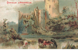 Delcampe - CHROMO #CL30980 CHOCOLAT D AIGUEBELLE PAYSAGE CHATEAU MARAIS VACHES - Aiguebelle