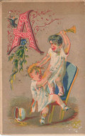 Delcampe - CHROMO #CL30950 ENFANTS EN CHEMISE SE DISPUTANT LETTRE A DECOREE - Autres & Non Classés