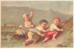 Delcampe - CHROMO ANCIEN #CL30837 ENFANTS JOUANT SCENE CHAMPETRE - Autres & Non Classés