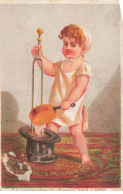 Delcampe - CHROMO ANCIEN #CL30855  ENFANT CUISINE DANS UN CHAPEAU CASSEROLE AUBRY PARIS - Autres & Non Classés