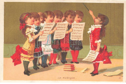 Delcampe - CHROMOS AO#AL000356 MAITRESSE QUI APPREND A L E CHANT A DES ENFANTS - Autres & Non Classés