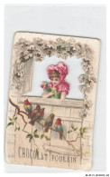 Delcampe - BR-BFP1-0172-CHROMOS - CHOCOLAT POULAIN - Fillette - Fleurs - Oiseau DECOUPIS - Poulain