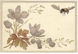 Delcampe - CHROMO #MK40885 FLEURS ABEILLE GAUFREE - Autres & Non Classés