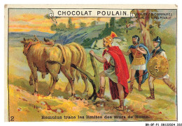Delcampe - BR-BFP1-0167-CHROMOS - CHOCOLAT POULAIN - Romulus Trace Les Limites Des Murs De Rome - Poulain