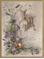Delcampe - CHROMO #MK40940 FLEURS PAPILLON BICHE - Autres & Non Classés