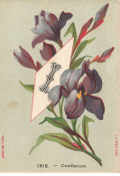 Delcampe - CHROMO #MK40625 ALPHABET FLEUR LETTRE I IRIS CONFIANCE - Autres & Non Classés