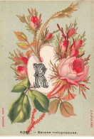 Delcampe - CHROMO #MK40633 ALPHABET FLEURS LETRE R ROSE EXTASE VOLUPTUEUSE BOGNARD - Autres & Non Classés