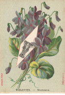 Delcampe - CHROMO #MK40637 ALPHABET FLEUR LETTRE V VIOLETTES MODESTIE BOGNARD - Autres & Non Classés
