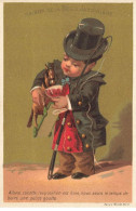 Delcampe - CHROMO #MK40589 MAISON DE LA BELLE JARDINIERE ENFANT CHAPEAU CHEVAL DE BOIS JOUET VERRE D ALCOOL COCHER - Autres & Non Classés