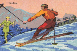 Delcampe - CHROMO #MK40667 SUEDOIS SKIEUR CHOCOLAT DE L UNION - Autres & Non Classés