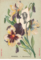 Delcampe - CHROMO #MK40631 ALPHABET FLEURS LETRE P PENSEE SOUVENIR - Autres & Non Classés
