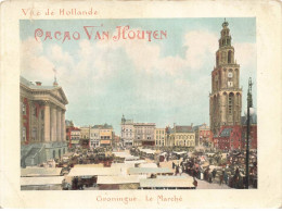Delcampe - CHROMO #CL40365 CHOCOLAT VAN HOUTEN VUE DE HOLLANDE GRONINGUE LE MARCHE 14,5X11CM - Van Houten