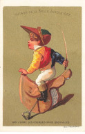 Delcampe - CHROMO #MK40590 MAISON DE LA BELLE JARDINIERE ENFANT HIPPISME JOCKEY - Autres & Non Classés
