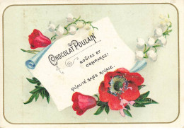 Delcampe - CHROMO #CL40323 CHOCOLAT POULAIN BRINS DE MUGUET FLEURS ROUGES - Poulain