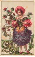 Delcampe - CHROMO #MK40611 A LA BELLE JARDINIERE FEMME FLEURS CHICOREE BERIOT LILLE - Autres & Non Classés