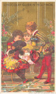 Delcampe - CHROMO #CL40283 CHOCOLAT GUERIN BOUTRON ENFANTS EN SOIREE EVANTAILS VALLET MINOT PARIS - Guérin-Boutron