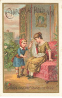 Delcampe - CHROMO #CL40349 CHOCOLAT POULAIN ENFANTS JEUNE FILLE ASSISE SUR BANQUETTE FENETRE OUVERTE - Poulain