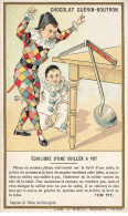 Delcampe - CHROMO #CL40297 CHOCOLAT GUERIN BOUTRON EQUILIBRE D UNE CUILLER A POT ARLEQUIN PIERROT MINOT PARIS - Guérin-Boutron