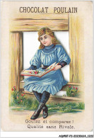 Delcampe - AQ#BFP3-CHROMOS-0609 - CHOCOLAT POULAIN - Fillette Tenant Un Livre Ouvert DECOUPIS - Poulain
