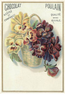 Delcampe - CHROMO #CL40333 CHOCOLAT POULAIN PANIER DE FLEURS PENSEES - Poulain
