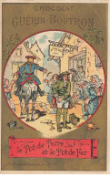 Delcampe - CHROMO #CL40290 CHOCOLAT GUERIN BOUTRON FABLES CHOISIES N°11 LE POT DE TERRE ET LE POT DE FER - Guérin-Boutron
