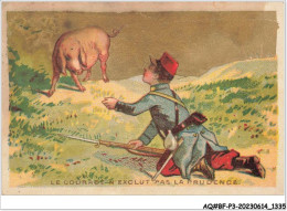 Delcampe - AQ#BFP3-CHROMOS-0665 - VALENCE-SUR-RHONE - Pâtes Alimentaires Blanc Et Fims - Le Courage N'exclut Pas La Prudence - Autres & Non Classés