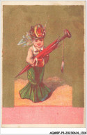 Delcampe - AQ#BFP3-CHROMOS-0654 - DOUAI - J. LEGER - Spécialité De Deuil - Jeune Femme Tenant Un Parapluie GEANT - Autres & Non Classés