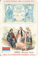 Delcampe - CHROMO #MK40647 SERBIE MARCHAND PORCHER CHOCOLATERIE D AIGUEBELLE COCHON MONNAIE BILLET - Aiguebelle